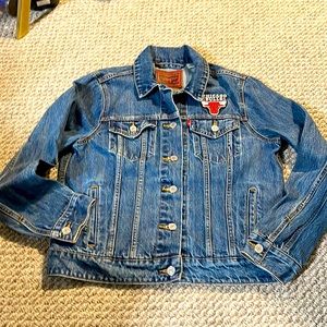 Rare Chicago Bulls NBA Denim Jean Jacket Boys Large